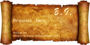 Breznai Imre névjegykártya